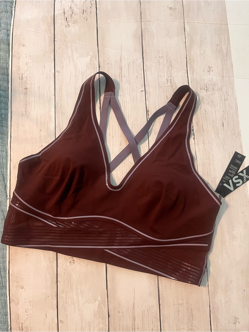 VSX Wine Red Strappy Sports Bra L